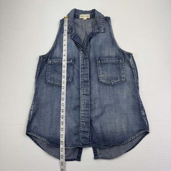 Cloth & Stone Blue Sleeveless Top Button Up Size XS - Picture 5 of 6